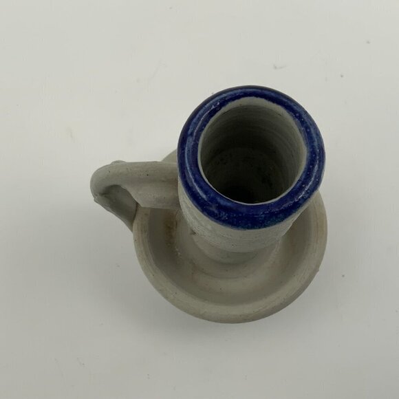 Williamsburg Pottery Salt Glaze Cobalt Blue Stoneware 4” Candle Holder - Picture 2 of 6